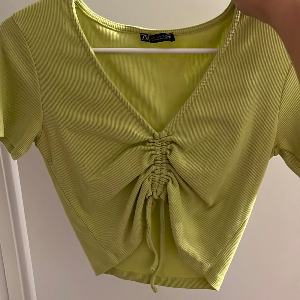 Neon green Zara top!